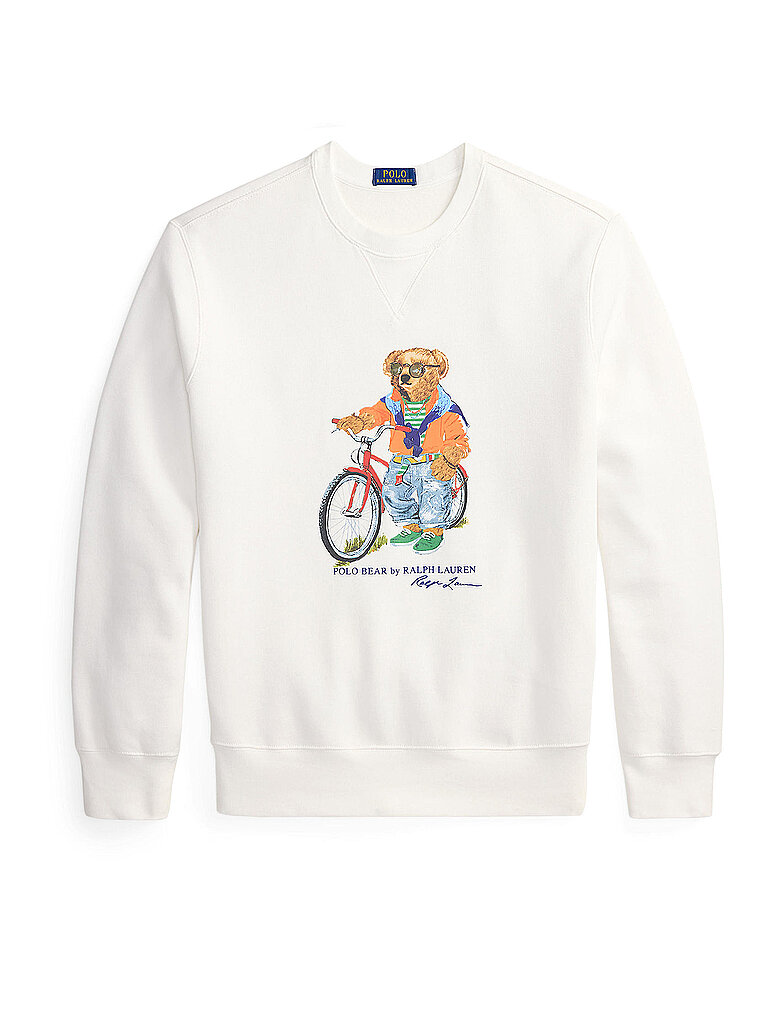 Polo Ralph Lauren pour homme. 710B14616001 Sweatshirt en polaire avec Ours Polo blanc (XXL), Casuel, Coton